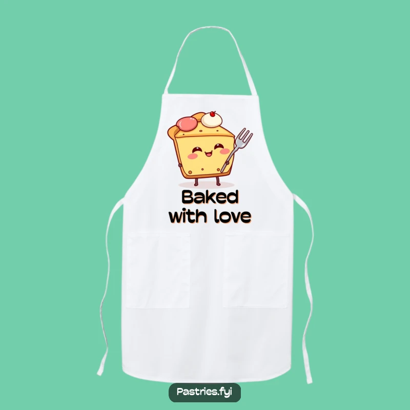 Funny Pie Character Apron: Giggling Dessert with Fork Funny Gift for Bakers