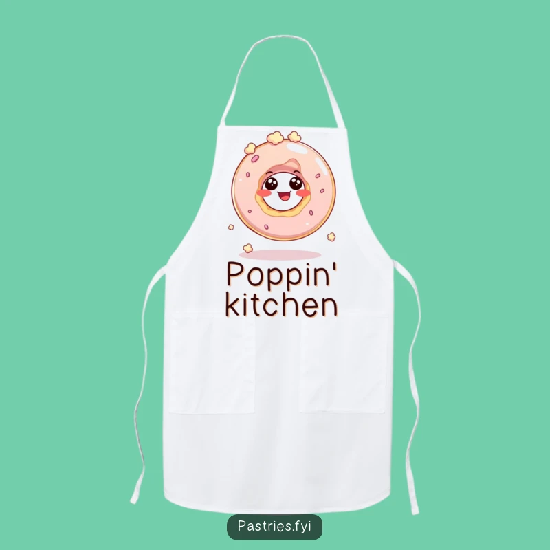 Funny Donut Hole Popcorn Apron: Giggling Character Bouncing, Ideal Gift
