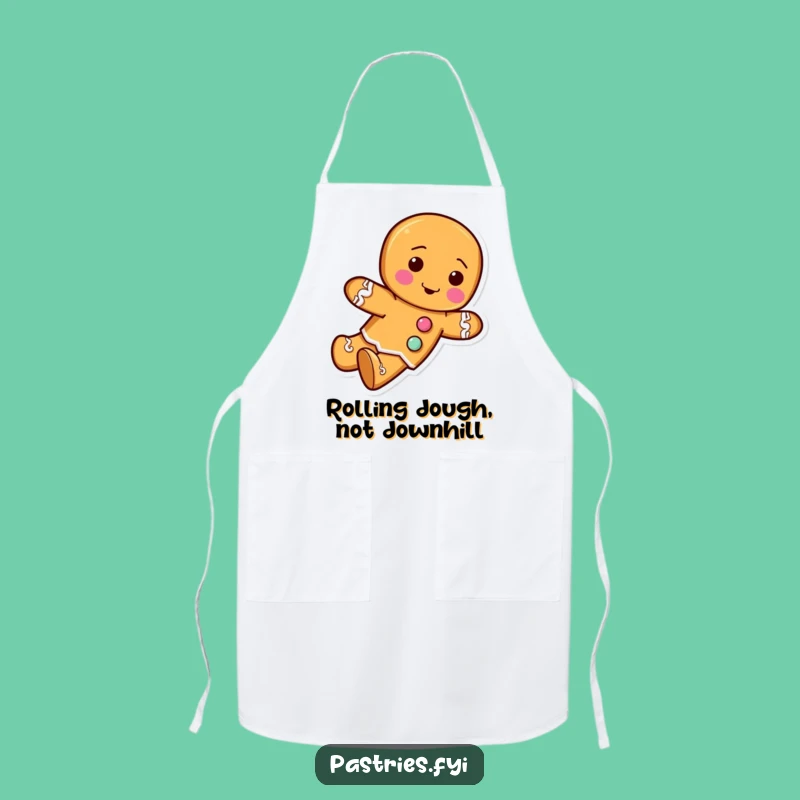 Funny Rolling Gingerbread Man Apron - Cook with Festive Humor