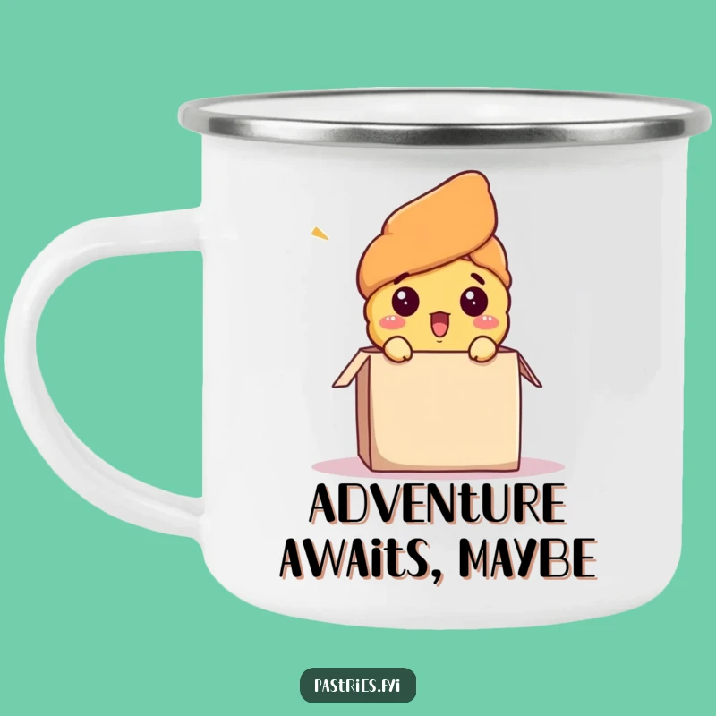 Funny Croissant Adventure Mug - Hilarious Outdoor Pastry Surprise