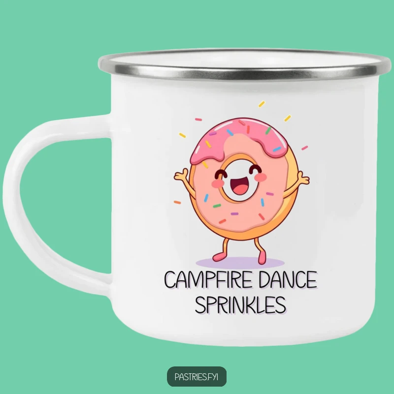 Funny Donut Dance Camping Mug - Outdoor Comedic Pastry Fun