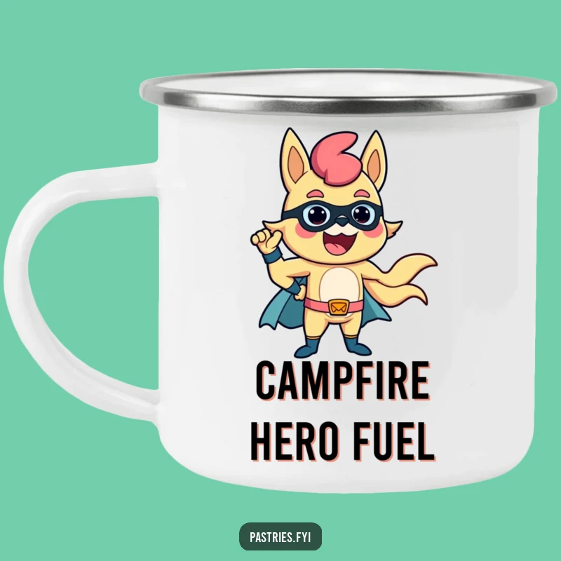 Funny Churro Superhero Camping Mug: Durable Heroic Cup, Adventure Funny Gift