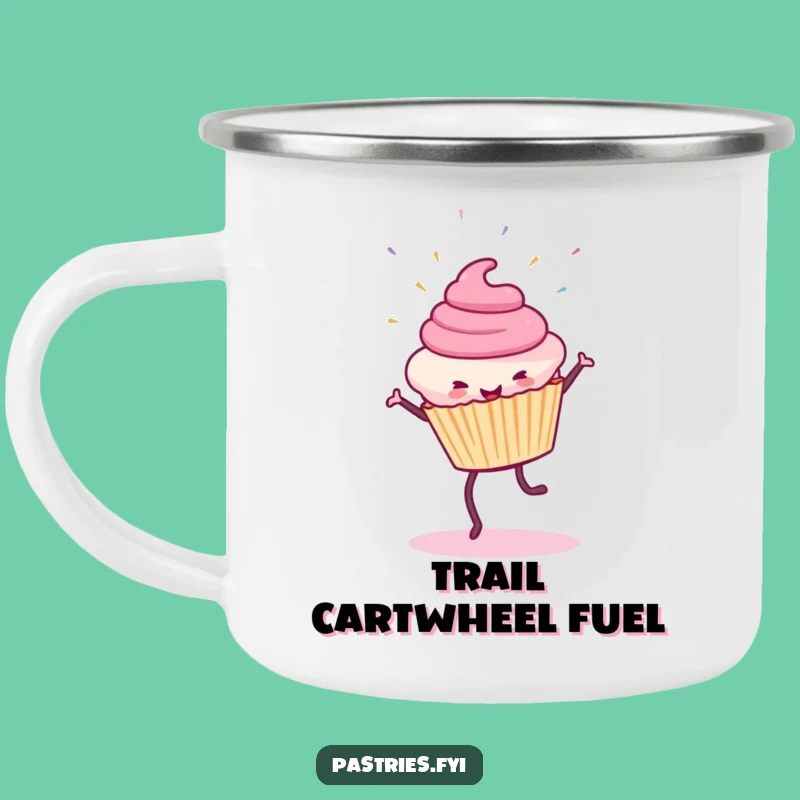 Funny Cupcake Cartwheel Camping Mug: Durable Sprinkles Cup, Adventure Funny Gift