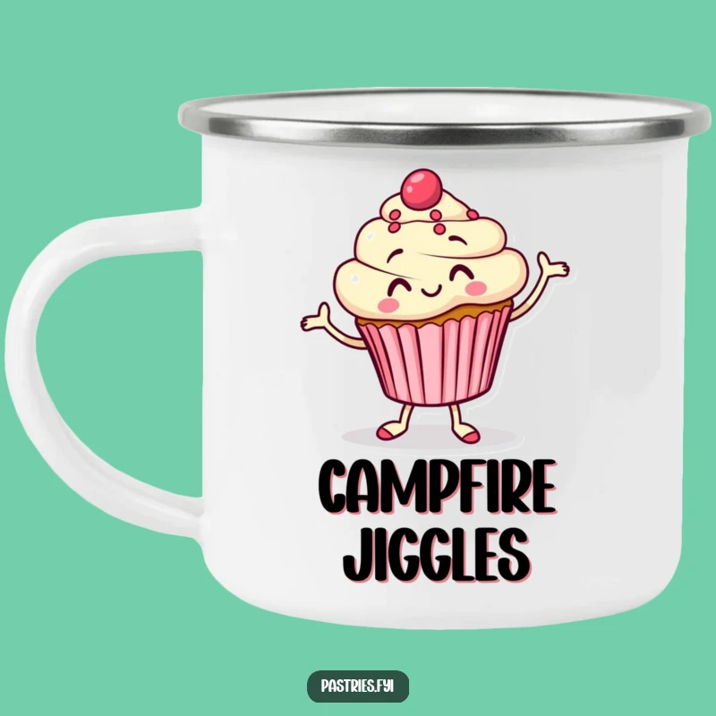Funny Cupcake Jigging Camping Mug: Sweet Sips for Your Outdoor Adventures!