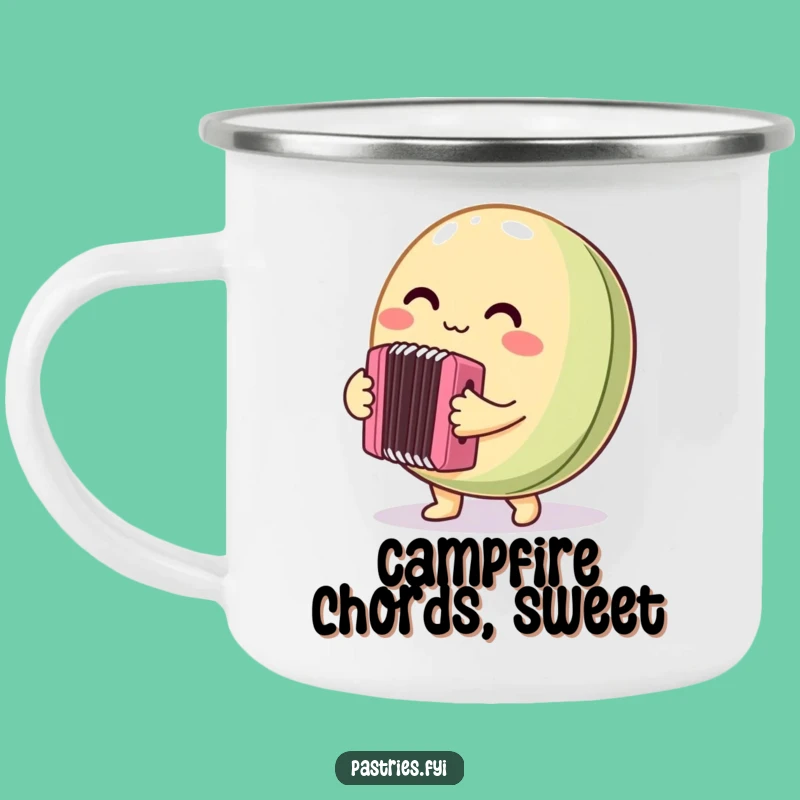 Funny Macaron Camping Mug: Accordion Player - Outdoor Music Gift!