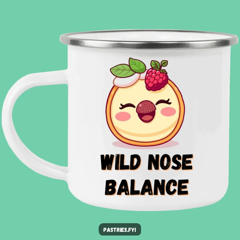 Funny Tart Camping Mug: Enjoy Hot Drinks With This Winking Raspberry Design, Outdoors Gift!