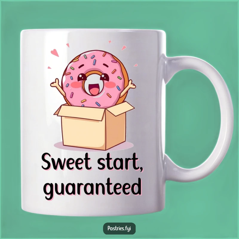 Funny Donut Burst Mug - Excited Sprinkle Treat Gift for Sweet Mornings