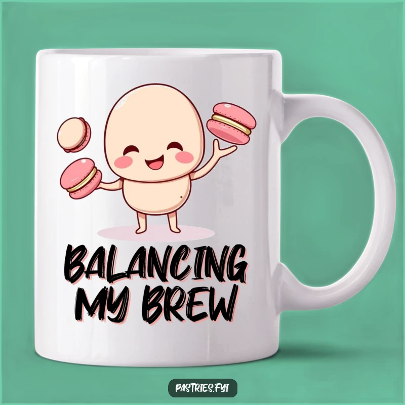 Funny Juggling Macaron Mug - Hilarious Pastry Gift for Multi-taskers