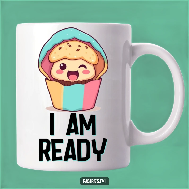 Funny Muffin Mug: Excited Character Peeking Out, Funny Gift for Sweet Lovers