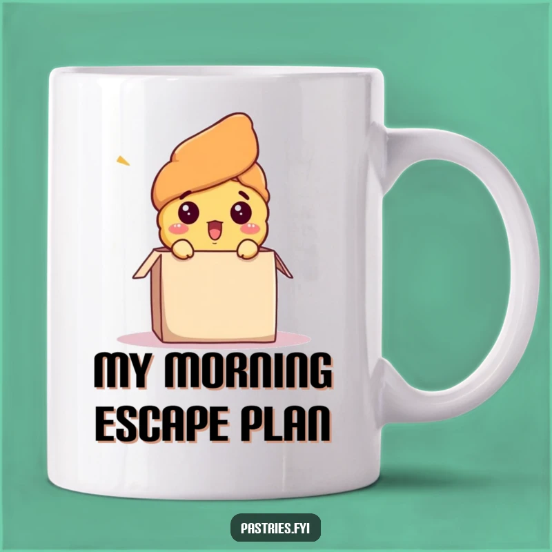 Funny Surprised Croissant Mug - A Hilarious Pastry Gift for Your Morning