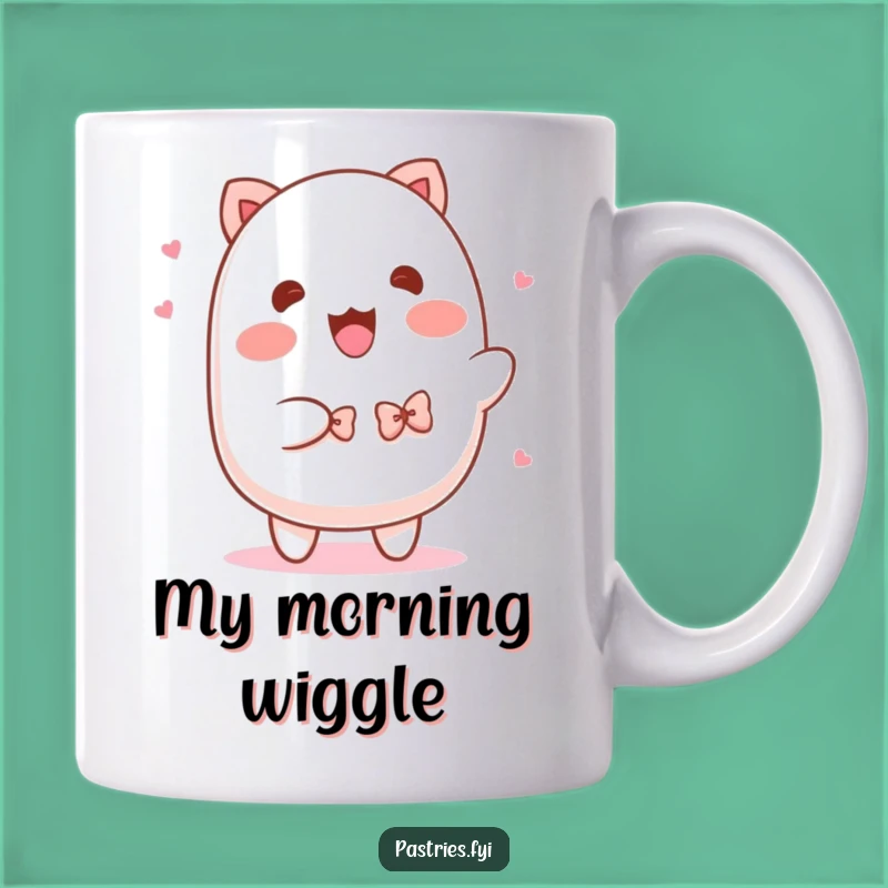 Funny Mochi Shimmy Mug: Adorable Character with Bowties, Perfect Funny Gift