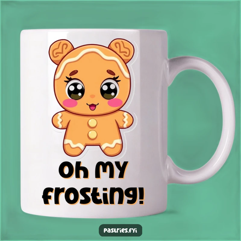 Funny Gingerbread Mug: Surprised Cookie Wide Eyes, Perfect Funny Gift