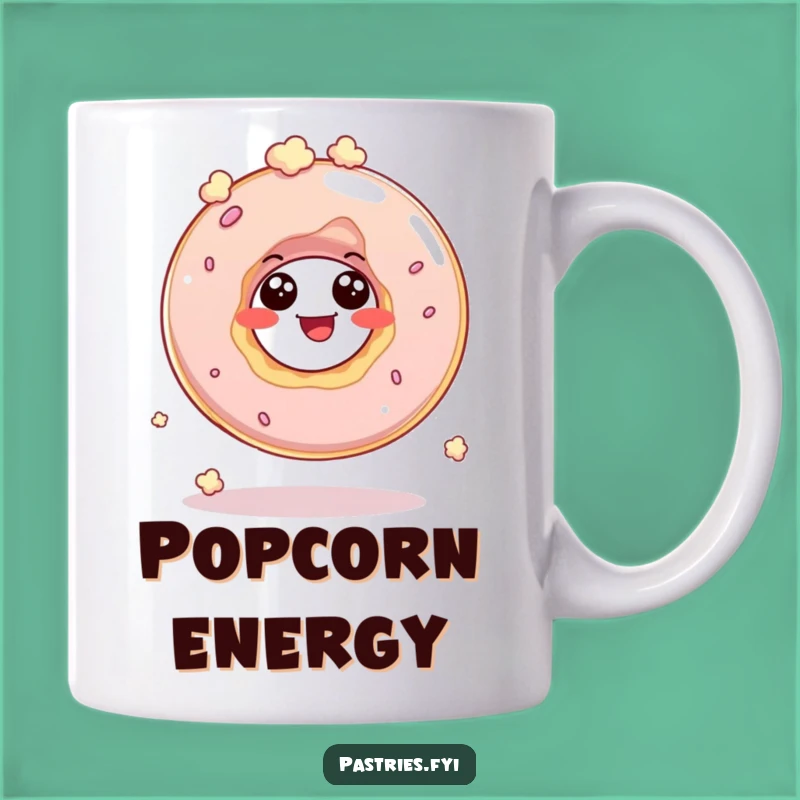 Funny Donut Hole Popcorn Mug: Giggling Character Bouncing, Perfect Gift