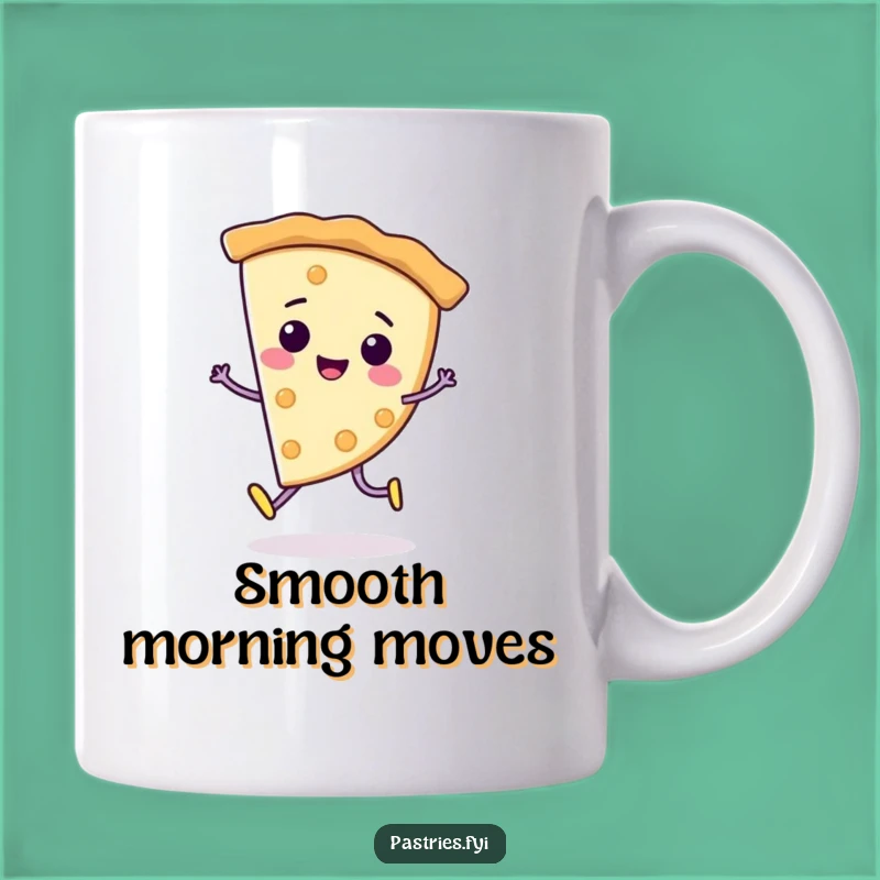 Funny Pie Moonwalk Mug: Cheerful Character Dancing, Perfect Funny Gift