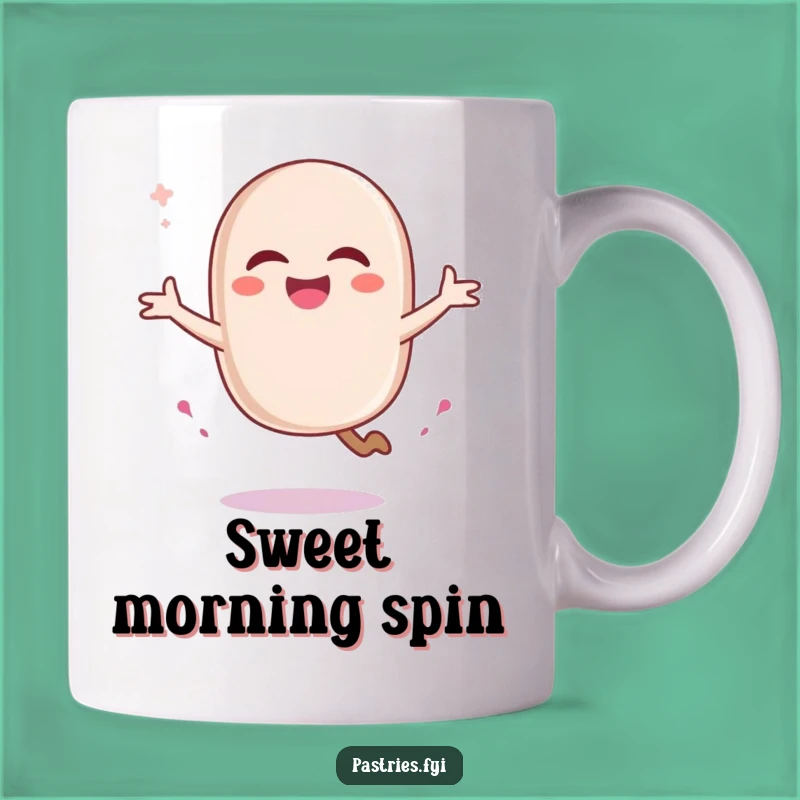 Funny Macaron Pirouette Mug - Hilarious French Pastry Character Gift