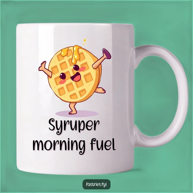 Funny Waffle Cartwheel Mug: A Hilarious Breakfast Treat Gift for Waffle Lovers