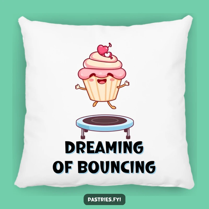 Funny Cupcake Trampoline Pillow: Soft Character Jumping Cushion, Cozy & Cute