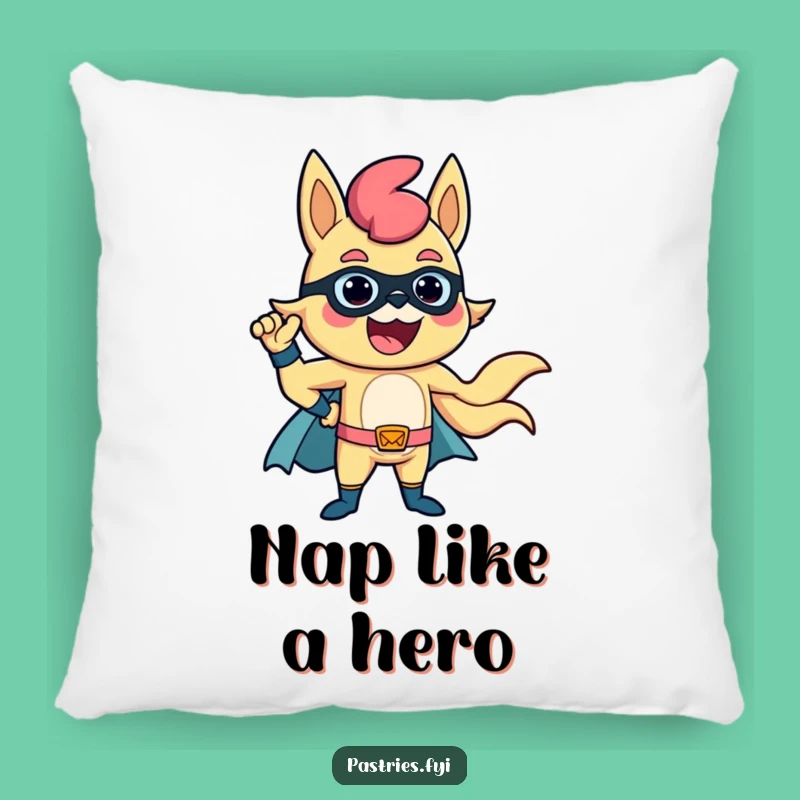 Funny Churro Superhero Pillow: Soft Heroic Pose Cushion, Comfy Funny Gift