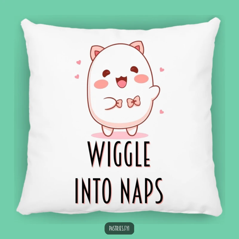 Funny Mochi Shimmy Pillow: Soft Bowtie Character Cushion, Adorable Funny Gift