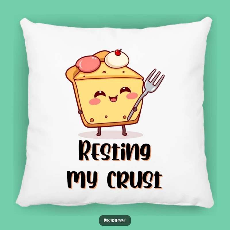 Funny Pie Slice Pillow: Giggling Dessert with Fork Funny Gift for Comfort
