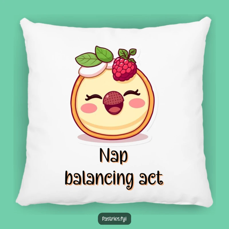 Funny Tart Pillow: Snuggle With This Hilarious Winking Raspberry Design, Cozy Gift!