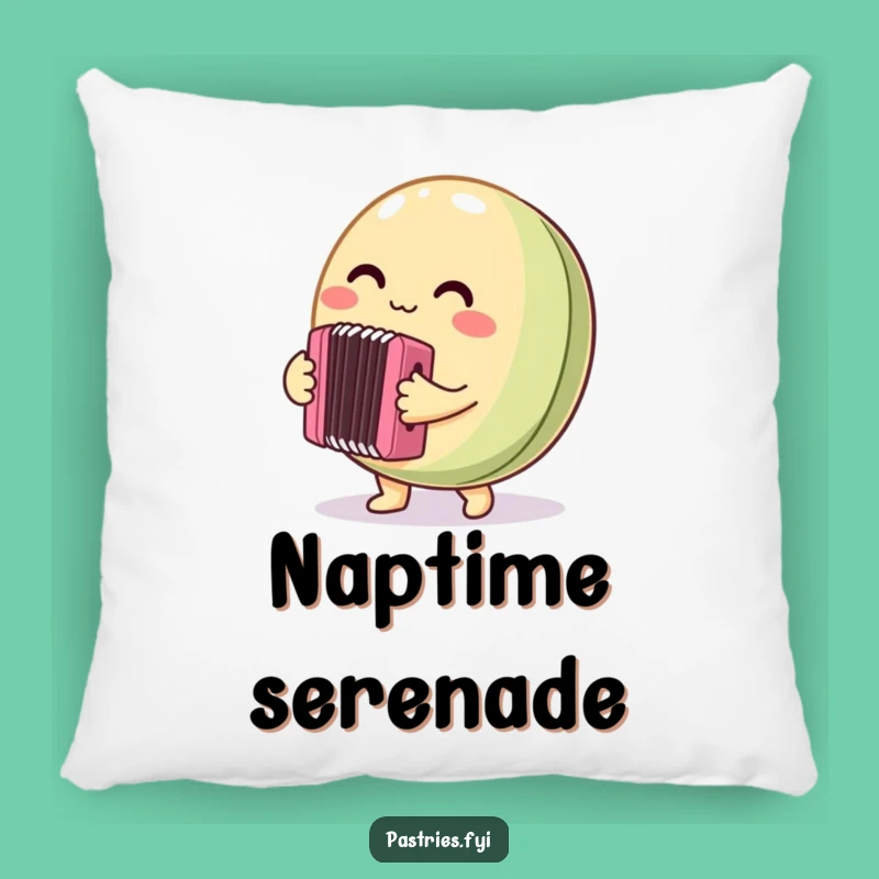 Funny Macaron Pillow: Cozy Accordion Player - Comfort Gift!