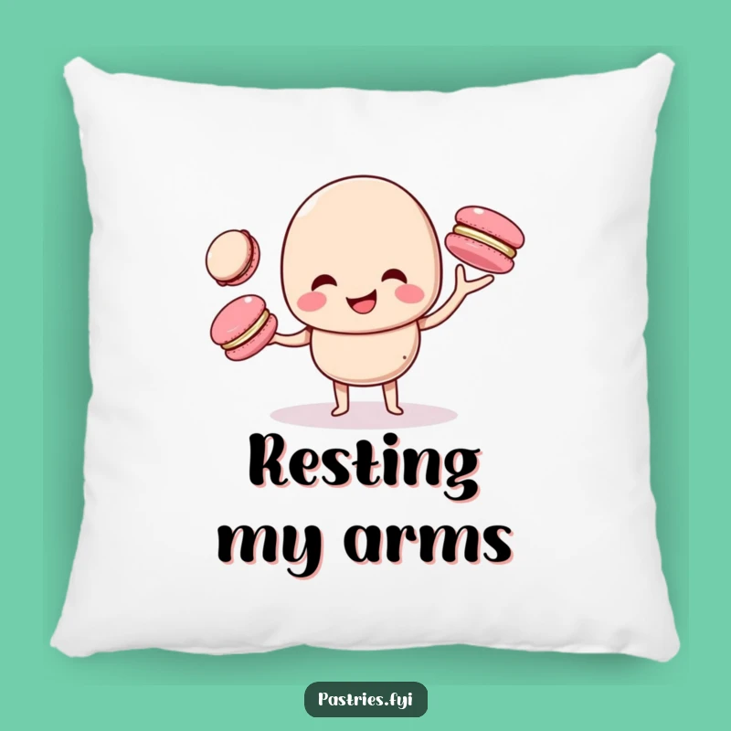Funny Juggling Macaron Pillow - Cozy and Hilarious Accent for Dessert Lovers