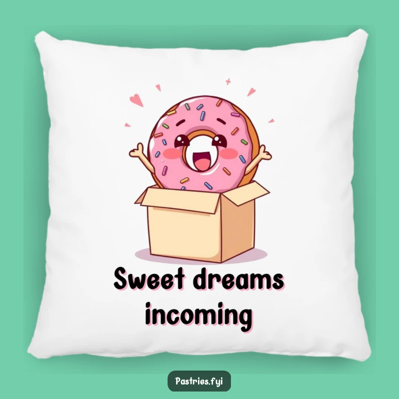 Funny Donut Burst Pillow - Cozy & Excited Sprinkle Accent Pillow