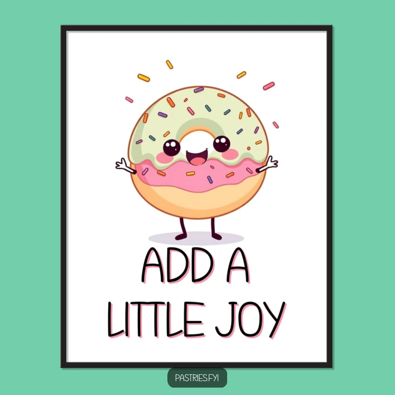 Instant Sweetness: Funny Donut Sprinkle Digital Art