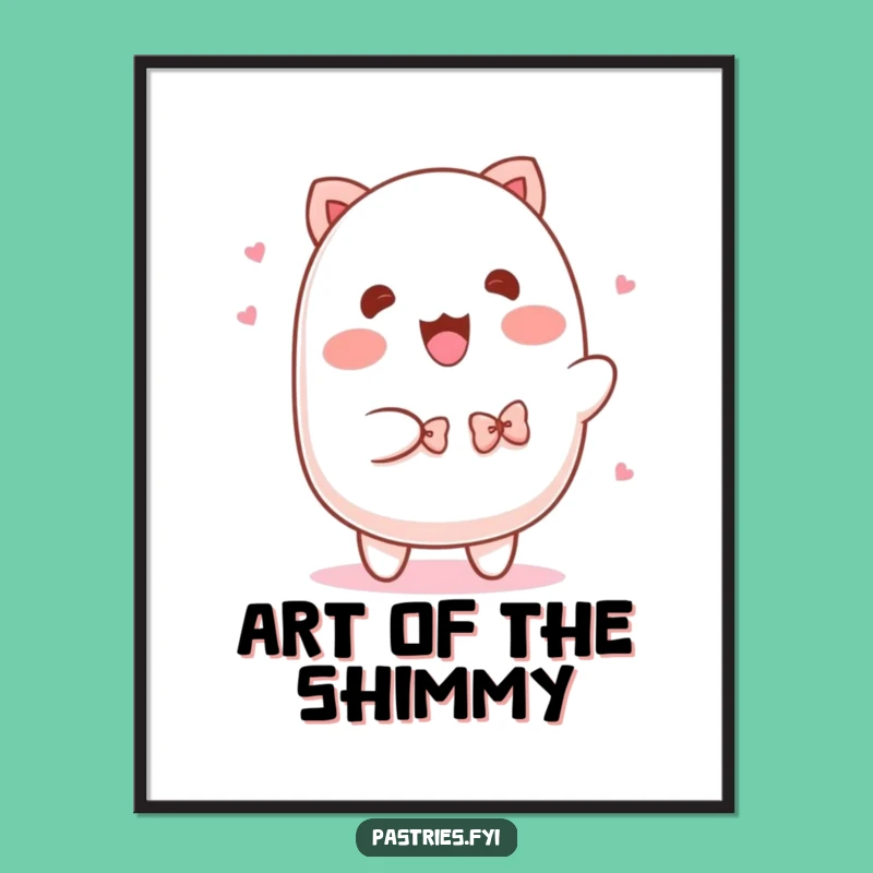 Funny Mochi Shimmy Digital Art: Printable Bowtie Character Design, Instant Funny Gift