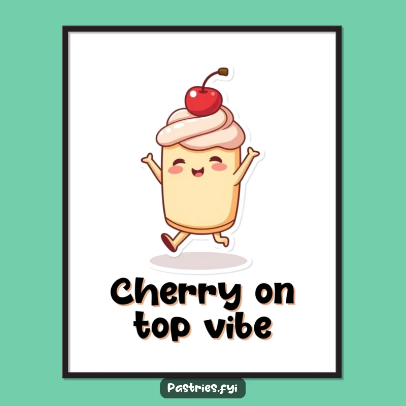 Funny Dancing Pastry Digital Art - Instant Joyful & Humorous Decor