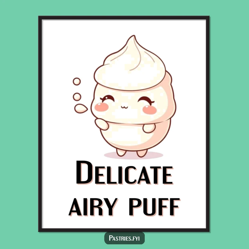 Funny Meringue Puff Digital Art: Instant Delicate Charm for Your Walls