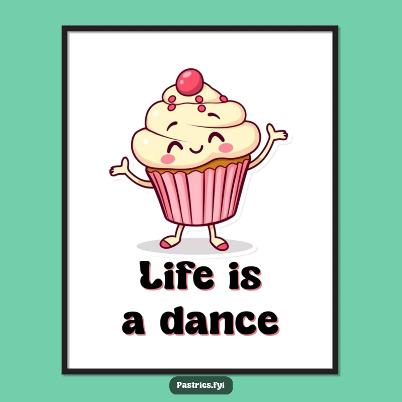 Funny Cupcake Jigging Digital Art: Instant Sweetness for Your Walls!