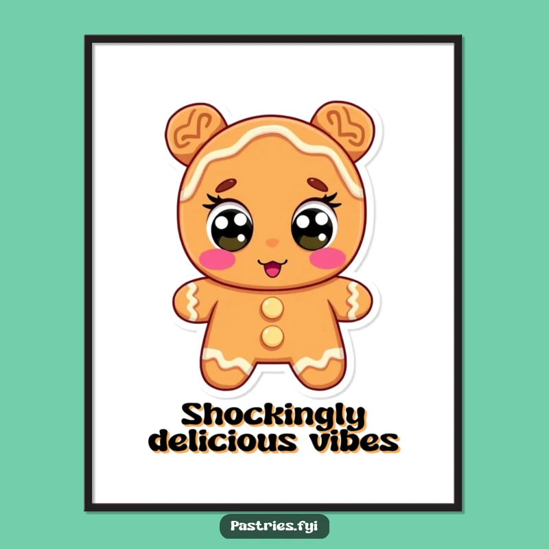 Funny Gingerbread Digital Art: Surprised Cookie Wide Eyes Download