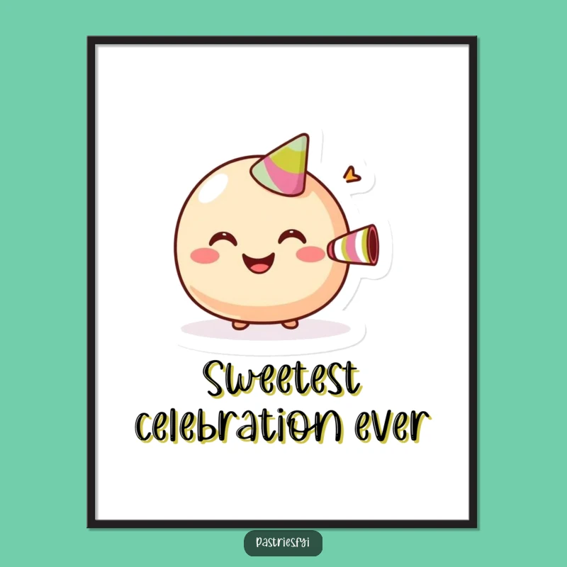 Funny Macaroon Party Digital Art: Instant Festive Decor - Perfect Gift Idea!