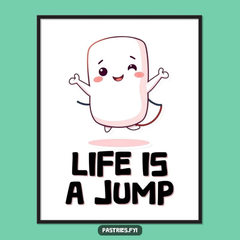 Funny Marshmallow Jumping Rope Digital Art: Instant Cheer for Your Walls!