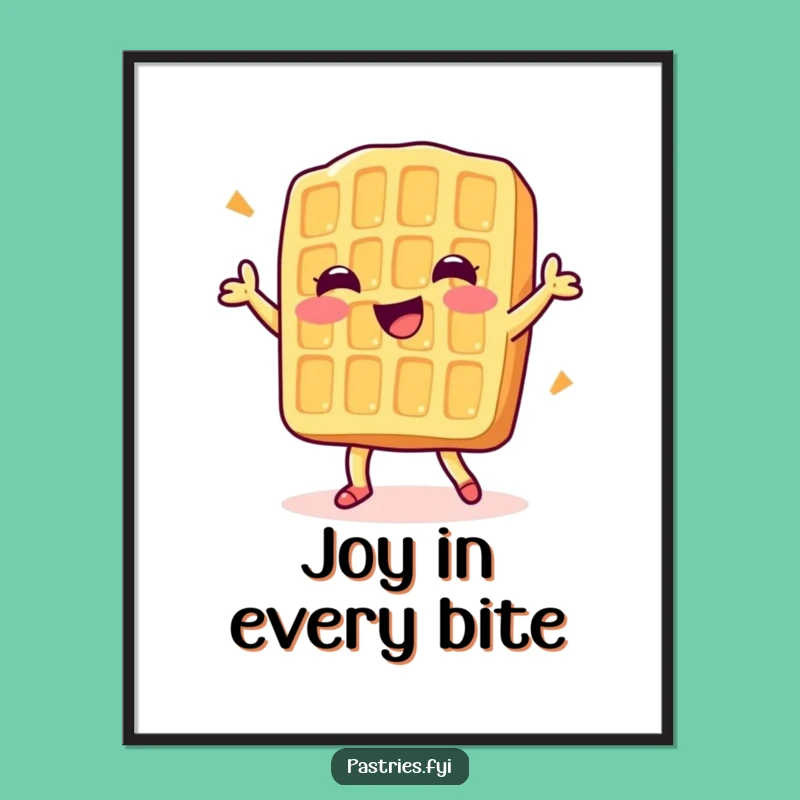 Funny Dancing Waffle Digital Art: Instant Happy Decor!
