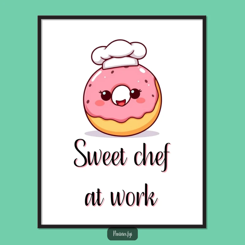 Funny Chef Donut Digital Print - Instant Sweet Wall Art!
