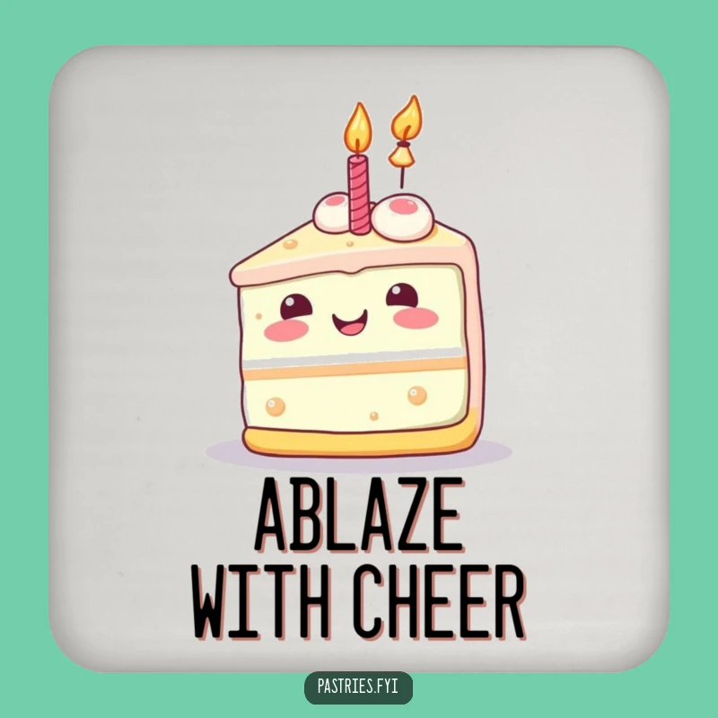 Funny Celebration Cake Coaster: Protect Surfaces with Kawaii Joy