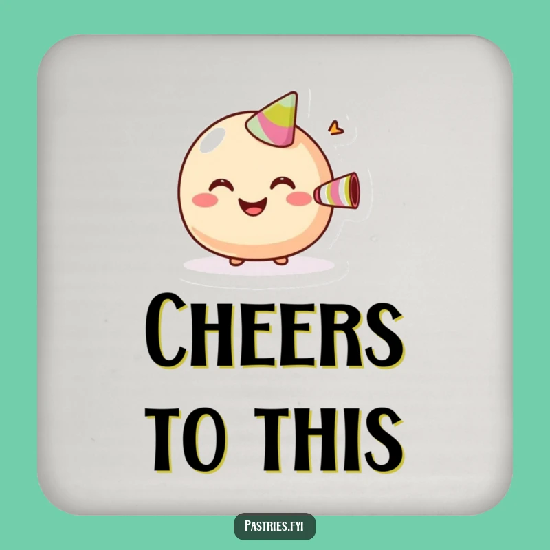 Funny Macaroon Party Coaster: Protect Surfaces with Festive Sweetness - Great Gift!