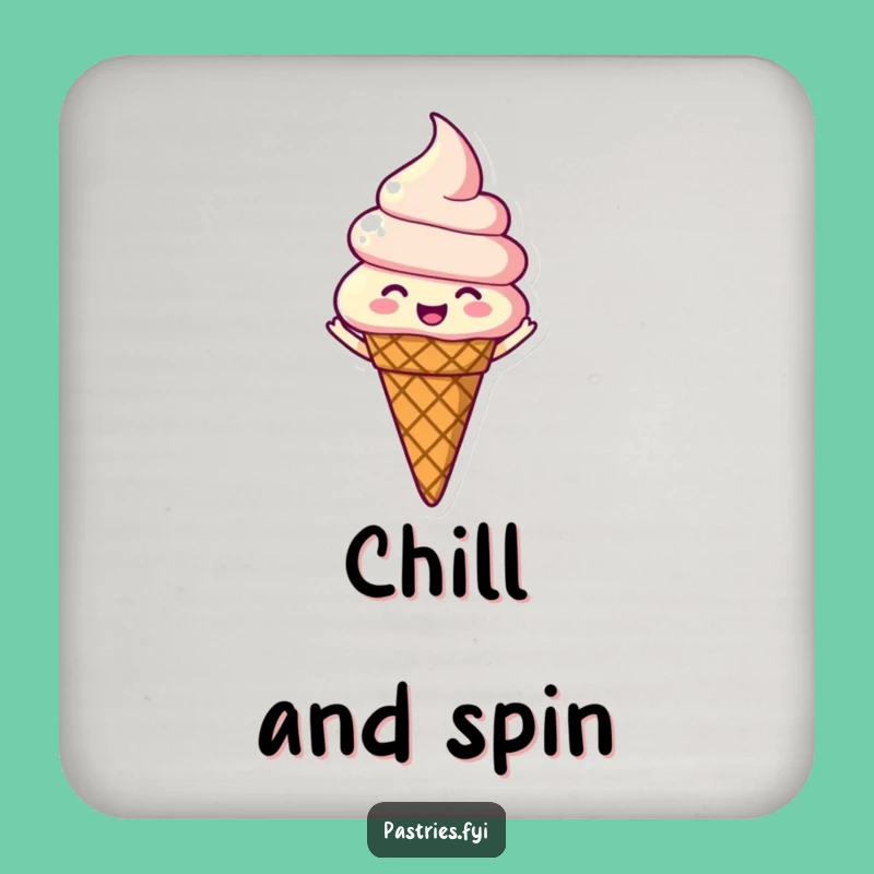 Funny Spinning Ice Cream Coaster - Protect Surfaces with Sweet Charm