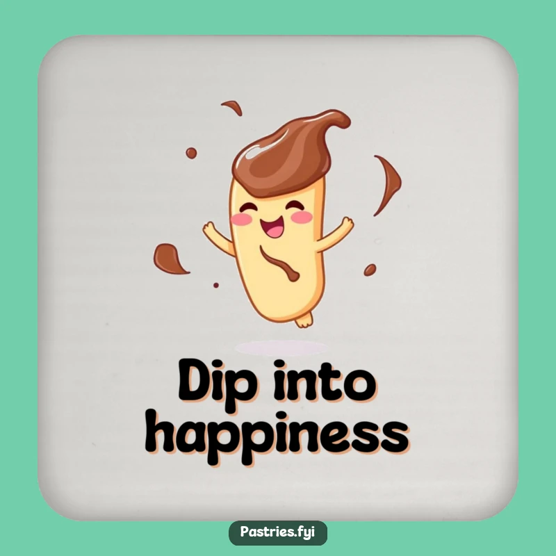 Funny Churro Twirling Chocolate Coaster: Protect Surfaces with Sweet Fun