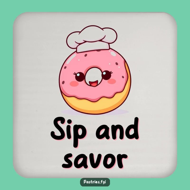 Funny Chef Donut Coaster - Protect Surfaces with Sweet Style!