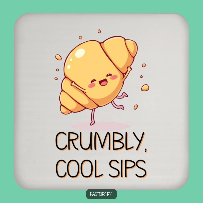 Funny Croissant Cartwheel Coaster: Flaky Protection, Humorous Table Gift