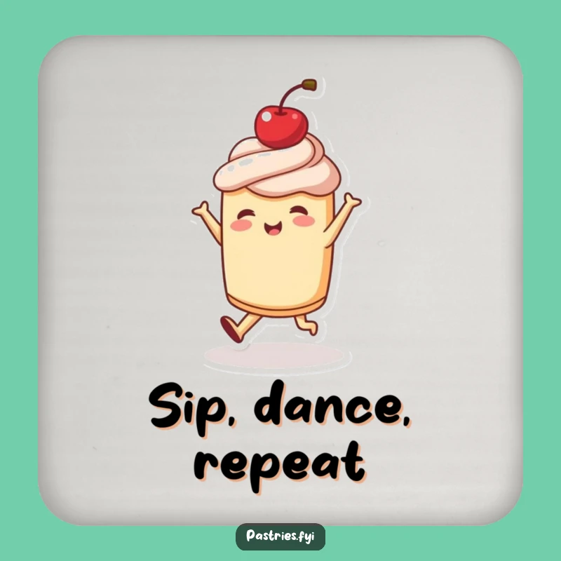 Funny Dancing Pastry Coasters - Protect Surfaces with Joyful Humor