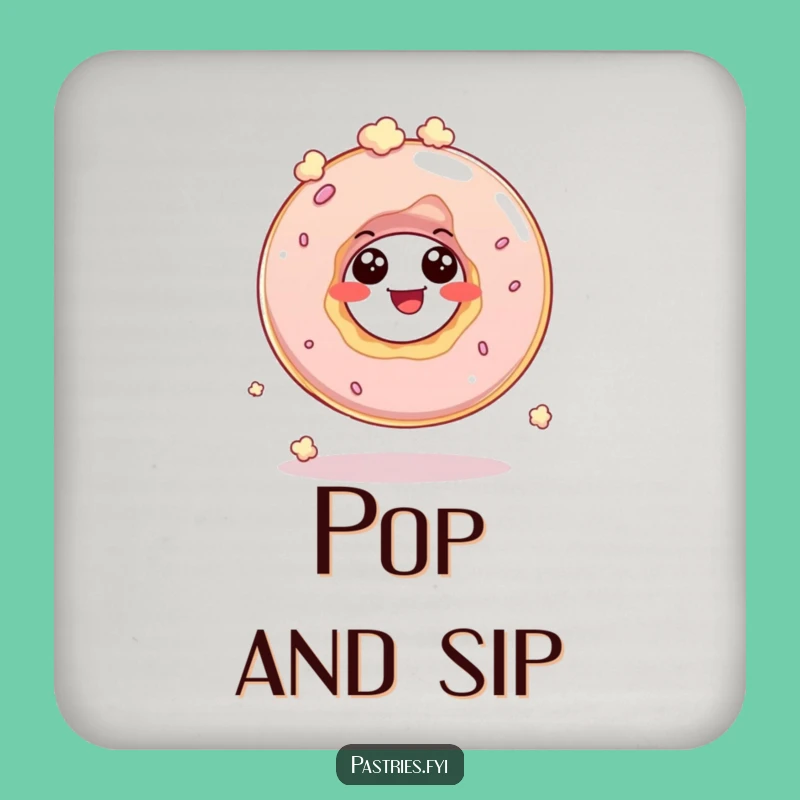 Funny Donut Hole Popcorn Coaster: Giggling Character Bouncing, Protect Surface Gift