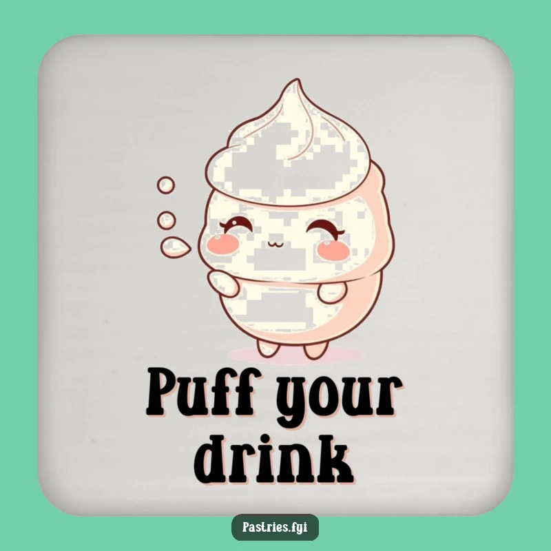 Funny Meringue Puff Drink Coaster: Protect Surfaces with Delicate Charm