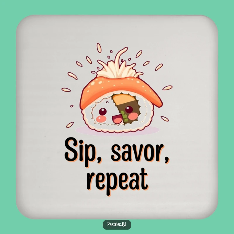 Funny Sushi Excitement Coaster: Protect Surfaces with Flying Rice Fun