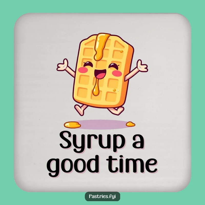 Funny Waffle Jumping Jack Coaster: Protect Surfaces with Fun