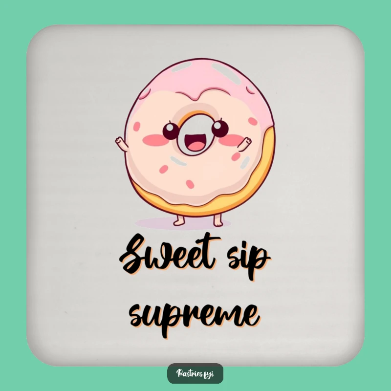 Funny Wobbly Donut Coaster Set: Protect Surfaces with Playful Jelly Character Art